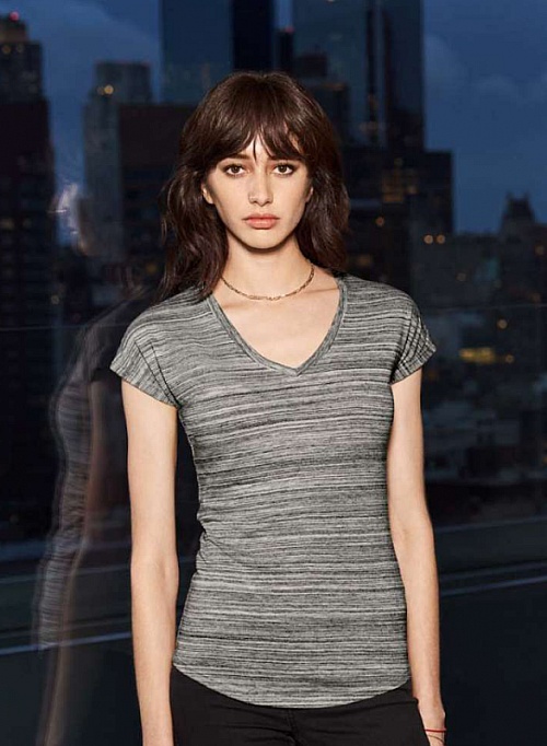 Anvil Women's Tri-Blend V-Neck ID Tee (ANL675VID) - Photo