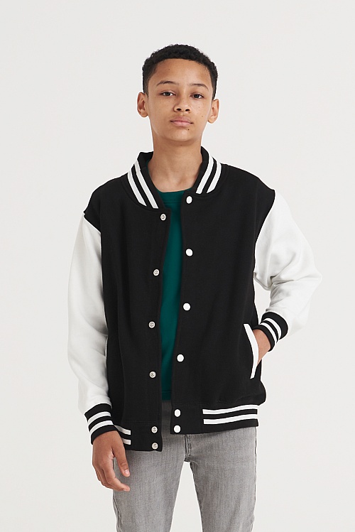 Bluza bomberka JUST HOODS KIDS VARSITY JACKET (AWJH043J) - Zdjęcie