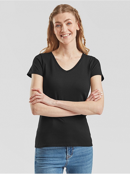 FOTL Lady-Fit Valueweight V-Neck T (61-398-0) - Zdjęcie