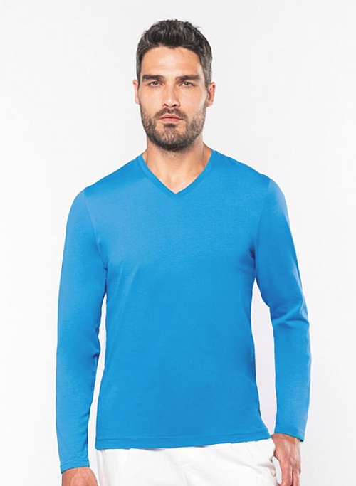 Kariban Men's Long Sleeve V-Neck T (KA358) - Zdjęcie