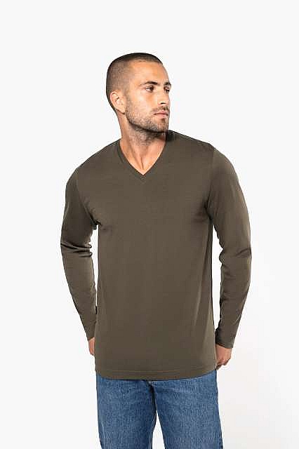 Kariban Men's Long Sleeve V-Neck T (KA358) - Photo