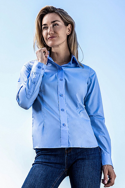 Koszula damska z długim rękawem Promodoro Women’s Poplin Shirt LS (P-6315) - Zdjęcie