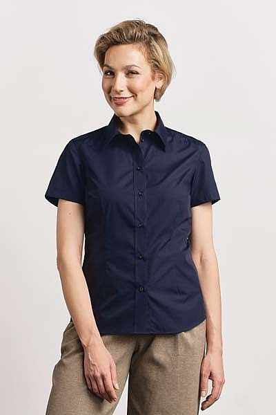 Koszula damska z krótkim rękawem Promodoro Women’s Poplin Shirt (P-6305) - Zdjęcie