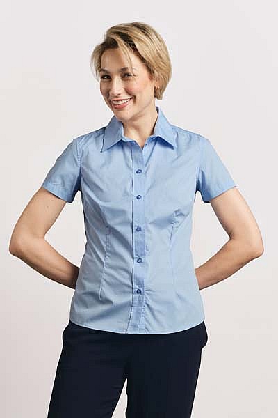 Koszula damska z krótkim rękawem Promodoro Women’s Poplin Shirt (P-6305) - Zdjęcie