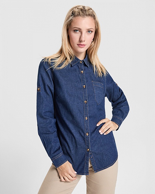 Koszula jeansowa damska Roly Lujan Woman 210 g (CM6707) - Zdjęcie