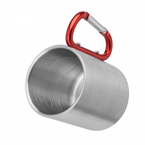 Kubek ze stali nierdzewnej z karabińczykiem Stamina Guaya 230 ml (MD4082) - Zdjęcie