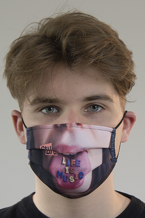 Maska wielorazowa z nadrukiem sublimacyjnym (BHP) - Zdjęcie