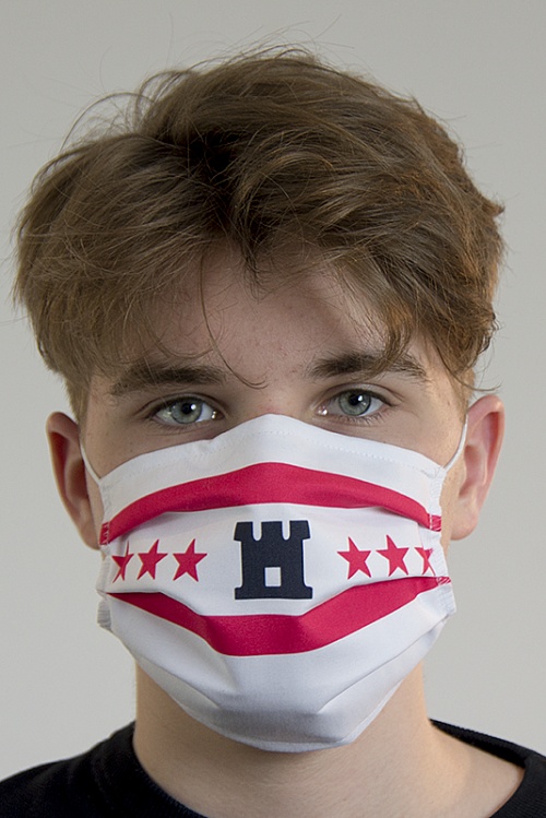 Maska wielorazowa z nadrukiem sublimacyjnym (BHP) - Zdjęcie