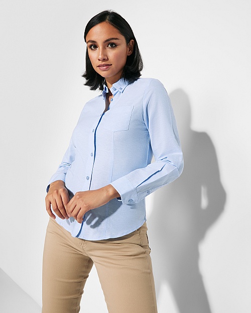 ROLY OXFORD WOMAN L/S Shirt 140 g (CM5068) - Zdjęcie