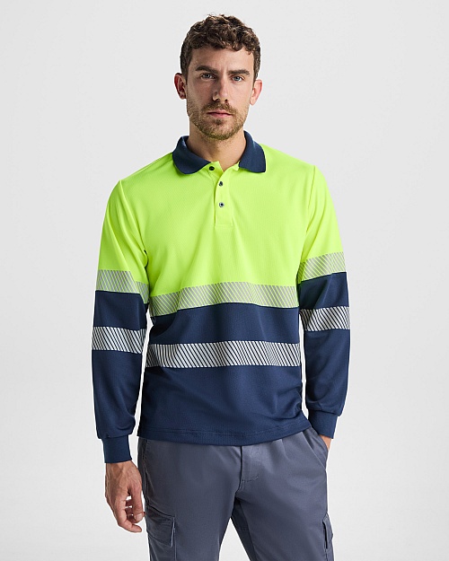 ROLY VEGA L/S High-Visibility Polo Shirt (HV9316) - Zdjęcie