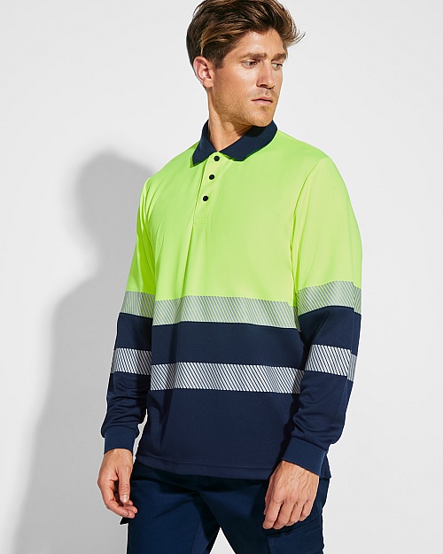 ROLY VEGA L/S High-Visibility Polo Shirt (HV9316) - Zdjęcie