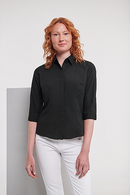 Russell Ladies 3/4 Easy Care Poplin Shirt (R-926F) - Zdjęcie