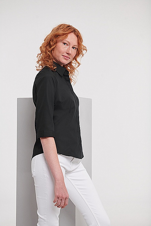 Russell Ladies 3/4 Easy Care Poplin Shirt (R-926F) - Photo