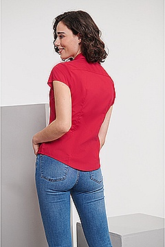 Russell Ladies Cap Easy Care Poplin Shirt (R-925F) - Zdjęcie