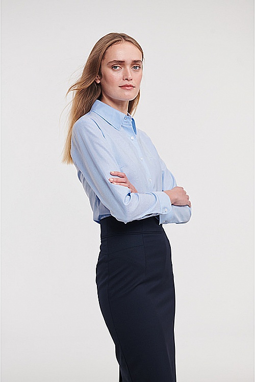 Russell Ladies Long Sleeve Oxford Shirt (R-932F) - Zdjęcie