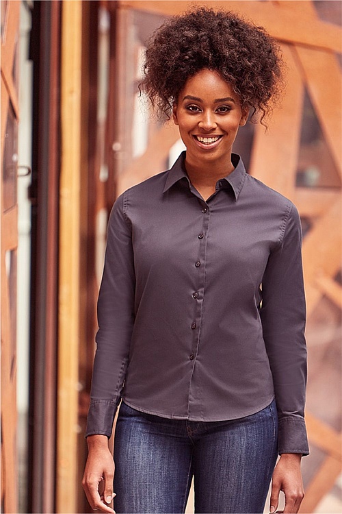 Russell Ladies LS Classic Twill Shirt (R-916F) - Zdjęcie
