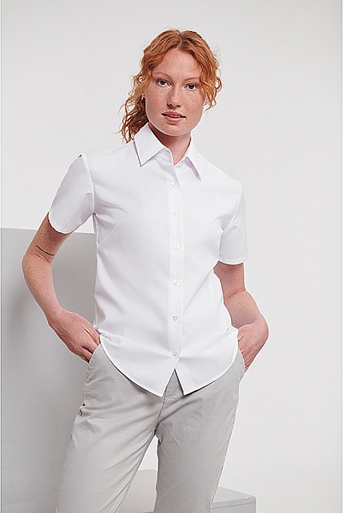 Russell Ladies Short Sleeve Oxford Shirt (R-933F) - Zdjęcie