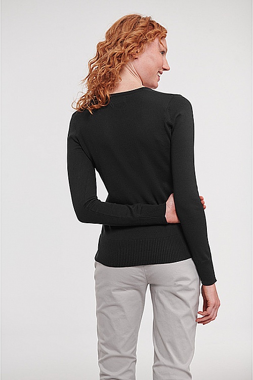 Russell Ladies V Neck Knitted Pullover (R-710F) - Zdjęcie