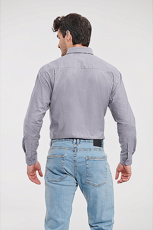 Russell Men's Long Sleeve Oxford Shirt (R-932M) - Zdjęcie