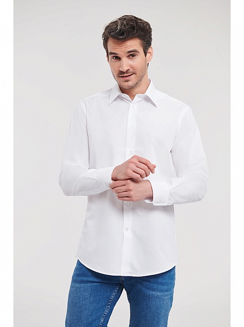 Russell Men's LS Easy Care Poplin Shirt (R-924M) - Zdjęcie