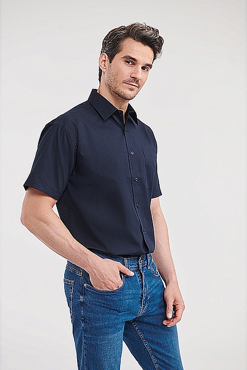 Russell Men's Short Sleeve Poplin Shirt (R-935M) - Zdjęcie