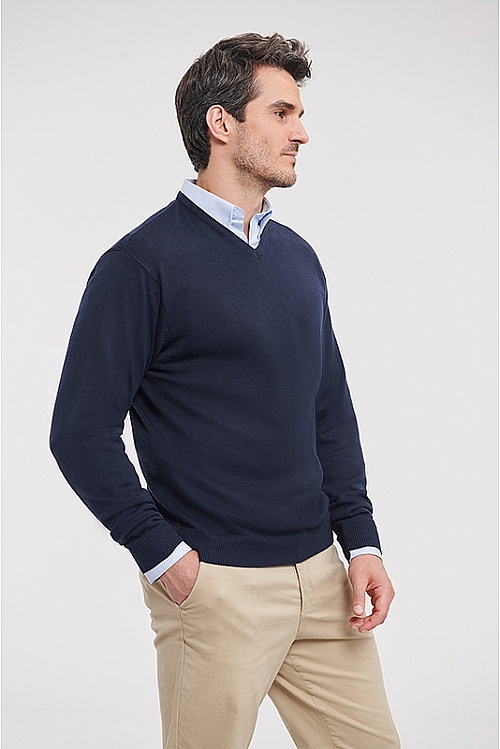 Russell Men's V Neck Knitted Pullover (R-710M) - Zdjęcie