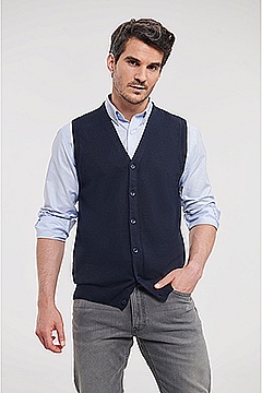 Russell Men's V Neck Sleeveless Cardigan (R-719M) - Zdjęcie