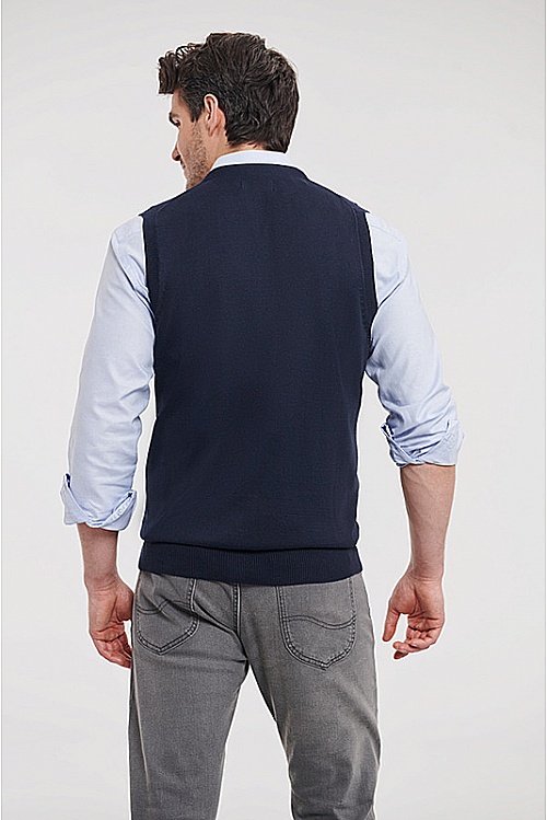 Russell Men's V Neck Sleeveless Cardigan (R-719M) - Photo