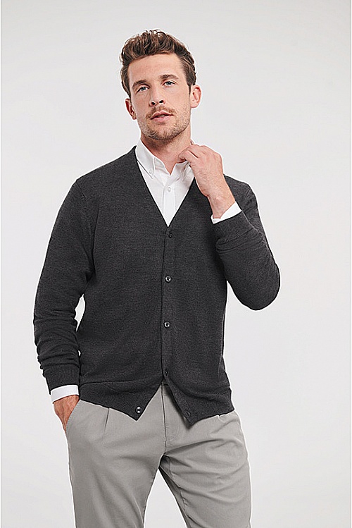 Russell Men V Neck Knitted Cardigan (R-715M) - Zdjęcie