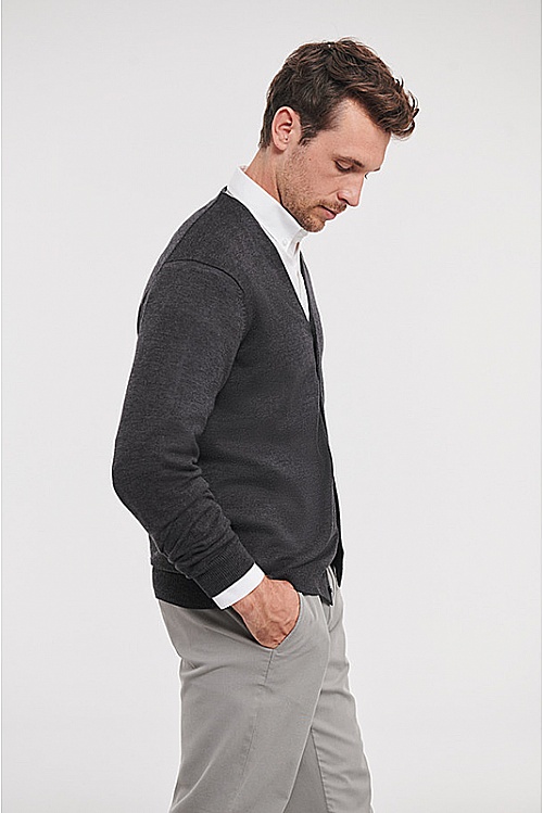 Russell Men V Neck Knitted Cardigan (R-715M) - Zdjęcie