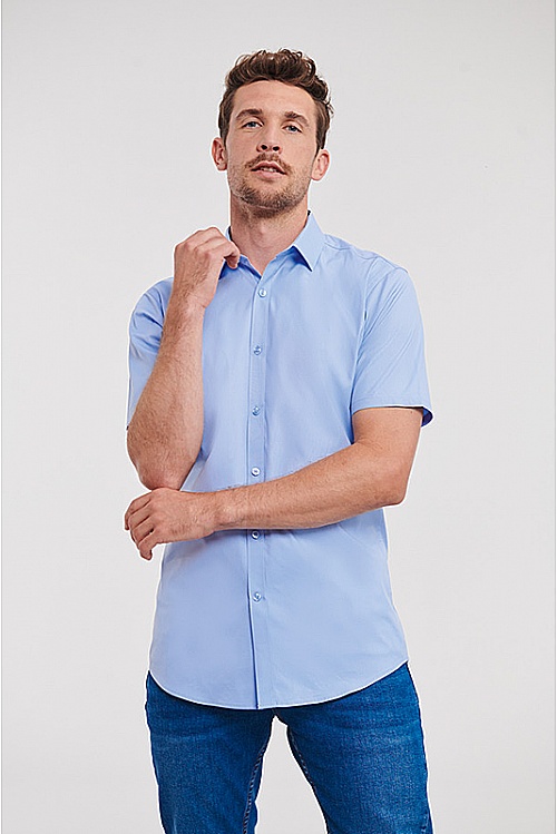 Russell Mens SS Ultimate Stretch Shirt (R-961M) - Photo