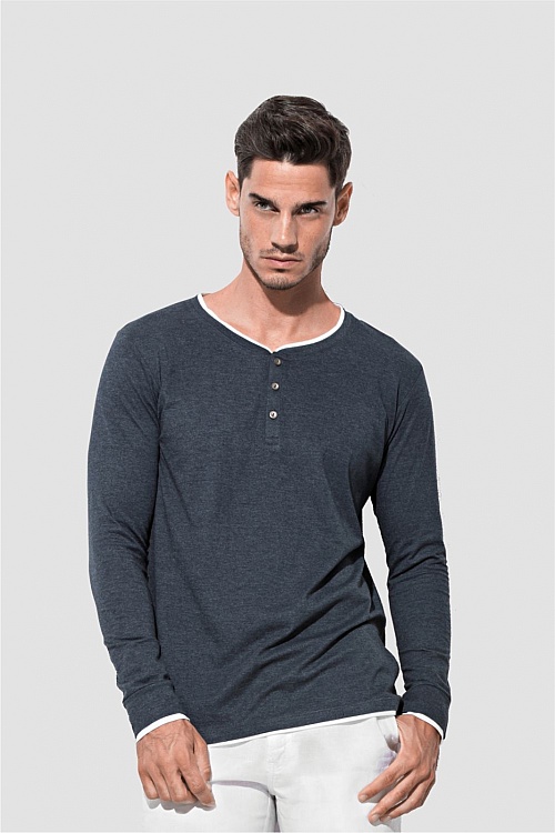 Stedman Stars Luke LS Henley T-shirt (ST9860) - Zdjęcie