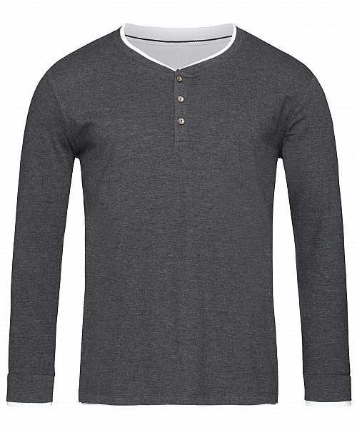 Stedman Stars Luke LS Henley T-shirt (ST9860) - Zdjęcie