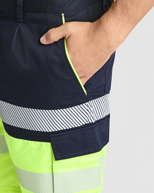 Szorty robocze unisex o wysokiej widoczności Roly Lada 210 g (HV9328) - Zdjęcie