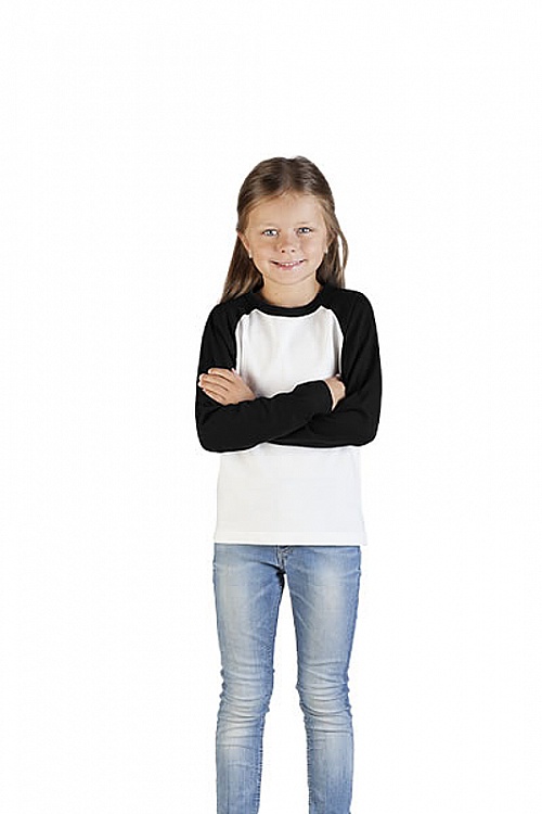 T-shirt dziecięcy z długim rękawem Promodoro Kid’s Baseball-T Longsleeve (P-349) - Zdjęcie
