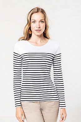 Kariban Ladies Long Sleeve Mariniere (KA386) - Zdjęcie