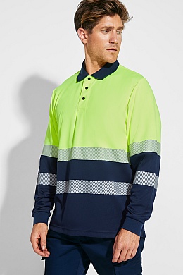 ROLY VEGA L/S High-Visibility Polo Shirt (HV9316) - Zdjęcie