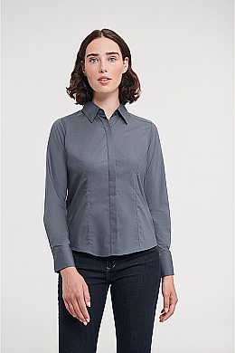 Russell Ladies LS Easy Care Poplin Shirt (R-924F) - Zdjęcie