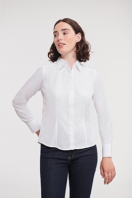 Russell Ladies LS Easy Care Poplin Shirt (R-924F) - Photo