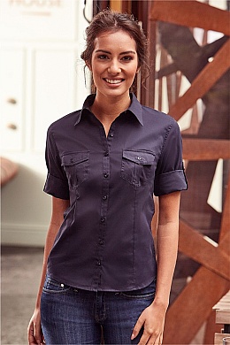 Russell Ladies Roll Sleeve LS Twill Shirt (R-918F) - Zdjęcie