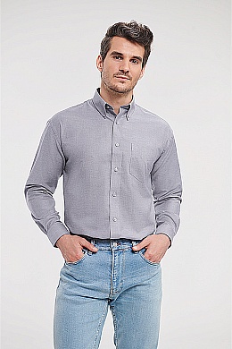 Russell Men's Long Sleeve Oxford Shirt (R-932M) - Zdjęcie