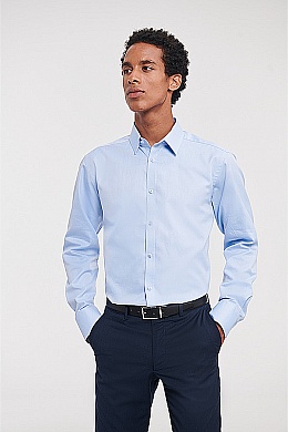 Russell Men's LS Herringbone Shirt (R-962M) - Zdjęcie