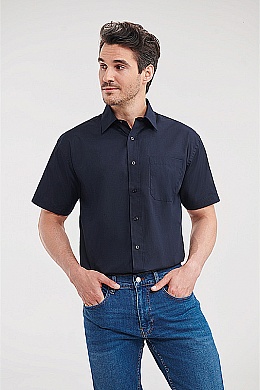 Russell Men's Short Sleeve Poplin Shirt (R-935M) - Zdjęcie