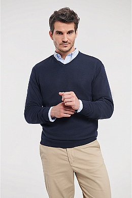 Russell Men's V Neck Knitted Pullover (R-710M) - Zdjęcie