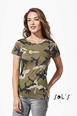 Sol's Camo Women T-shirt 150 g (SO01187) - Zdjęcie