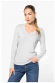 Kariban Ladies Long Sleeve V-Neck T (KA382) - Photo